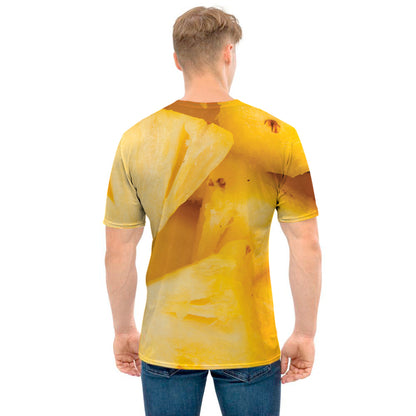 Yellow Pineapple Pieces Print Men's T-Shirt