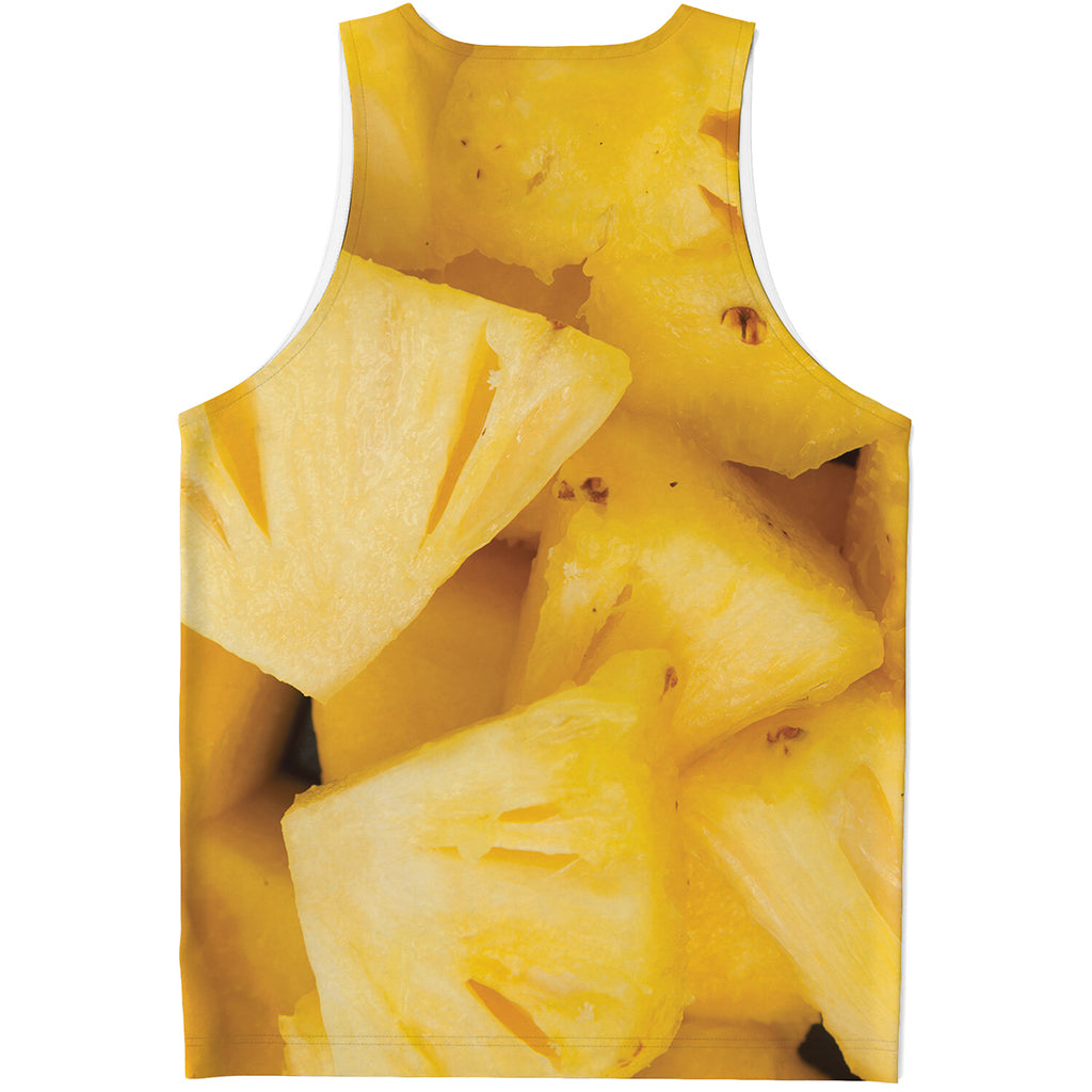Yellow Pineapple Pieces Print Men's Tank Top