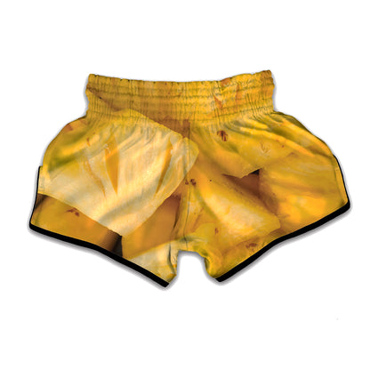 Yellow Pineapple Pieces Print Muay Thai Boxing Shorts