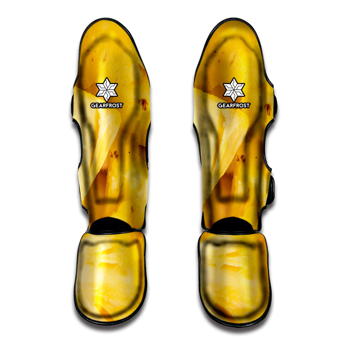 Yellow Pineapple Pieces Print Muay Thai Shin Guard