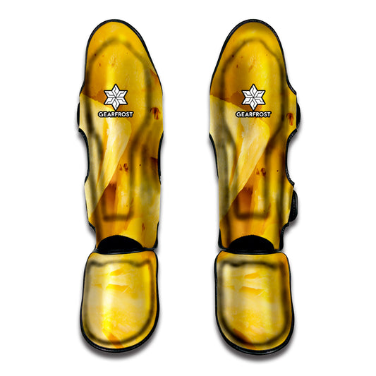 Yellow Pineapple Pieces Print Muay Thai Shin Guard