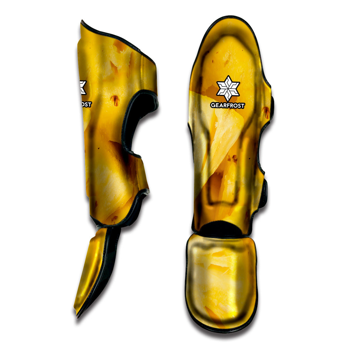 Yellow Pineapple Pieces Print Muay Thai Shin Guard