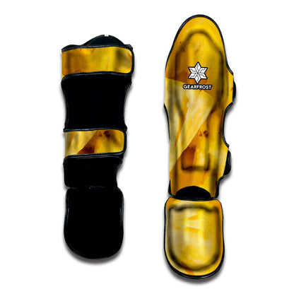 Yellow Pineapple Pieces Print Muay Thai Shin Guard