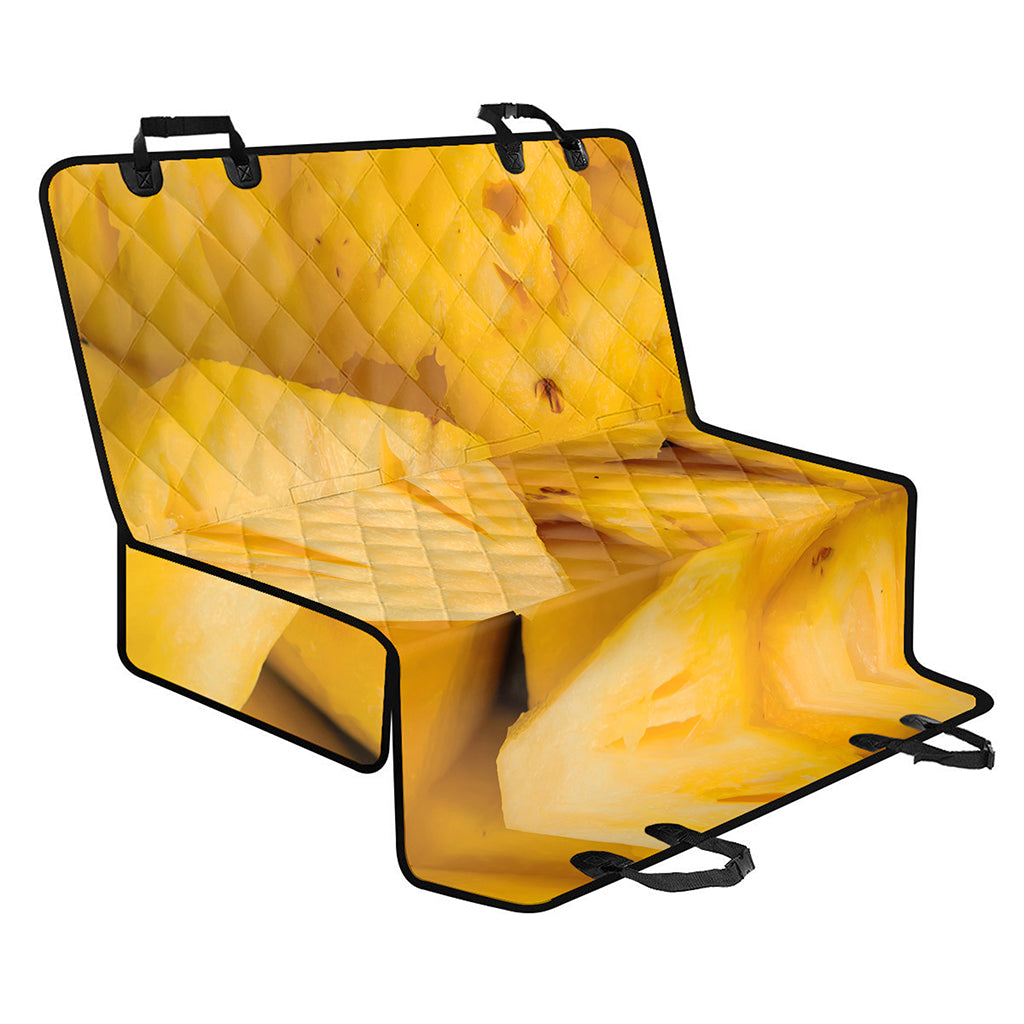 Yellow Pineapple Pieces Print Pet Car Back Seat Cover