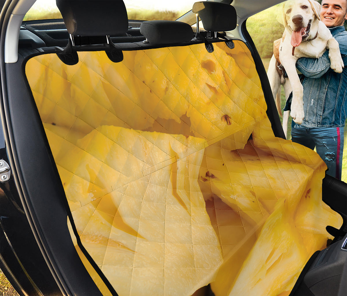 Yellow Pineapple Pieces Print Pet Car Back Seat Cover