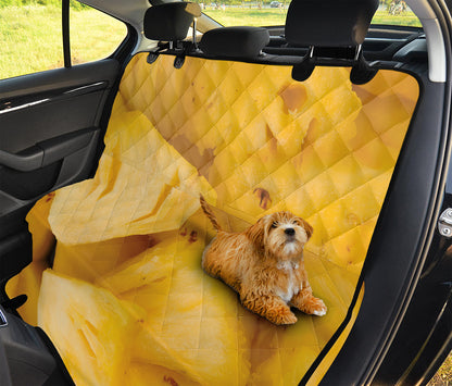 Yellow Pineapple Pieces Print Pet Car Back Seat Cover