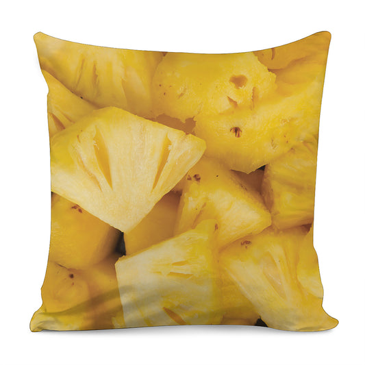 Yellow Pineapple Pieces Print Pillow Cover