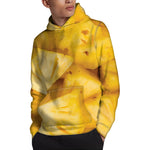 Yellow Pineapple Pieces Print Pullover Hoodie