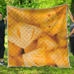 Yellow Pineapple Pieces Print Quilt