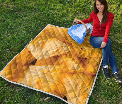 Yellow Pineapple Pieces Print Quilt
