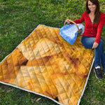 Yellow Pineapple Pieces Print Quilt