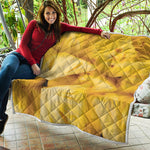 Yellow Pineapple Pieces Print Quilt