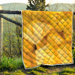 Yellow Pineapple Pieces Print Quilt