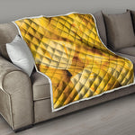 Yellow Pineapple Pieces Print Quilt