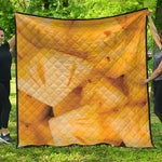 Yellow Pineapple Pieces Print Quilt