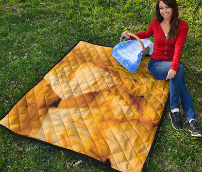 Yellow Pineapple Pieces Print Quilt