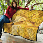 Yellow Pineapple Pieces Print Quilt