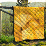 Yellow Pineapple Pieces Print Quilt