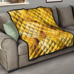 Yellow Pineapple Pieces Print Quilt