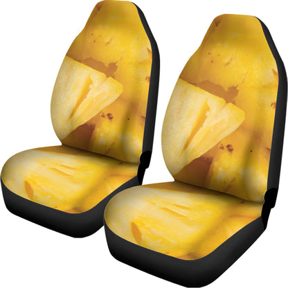 Yellow Pineapple Pieces Print Universal Fit Car Seat Covers