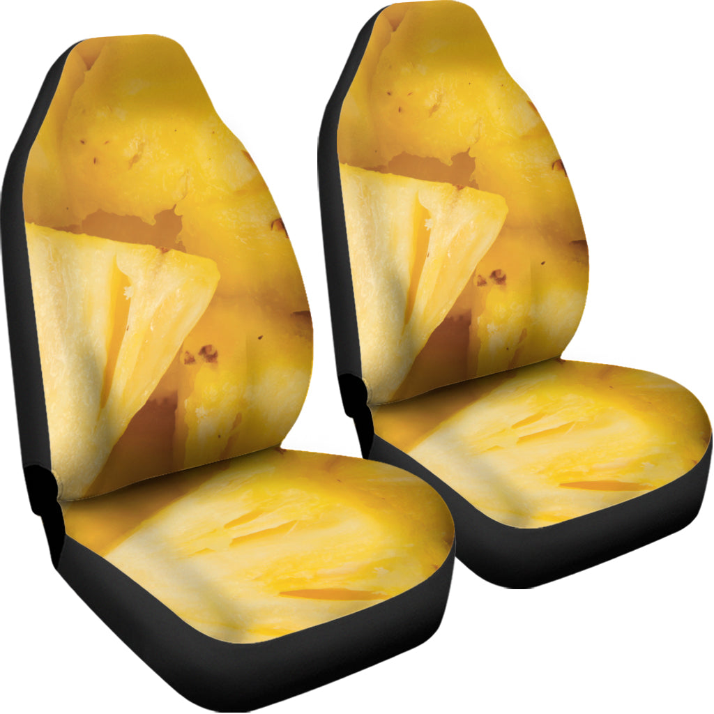 Yellow Pineapple Pieces Print Universal Fit Car Seat Covers