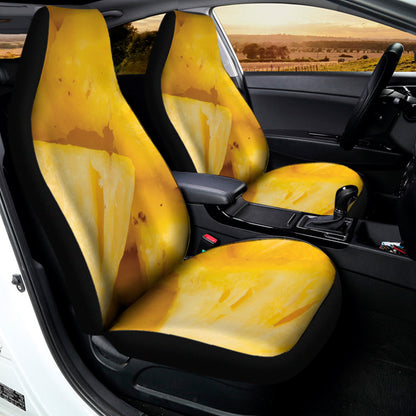 Yellow Pineapple Pieces Print Universal Fit Car Seat Covers
