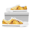 Yellow Pineapple Pieces Print White Low Top Sneakers