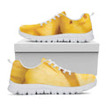Yellow Pineapple Pieces Print White Running Shoes