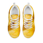Yellow Pineapple Pieces Print White Sneakers