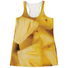 Yellow Pineapple Pieces Print Women's Racerback Tank Top