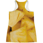 Yellow Pineapple Pieces Print Women's Racerback Tank Top