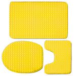 Yellow Plastic Building Blocks Print 3 Piece Bath Mat Set