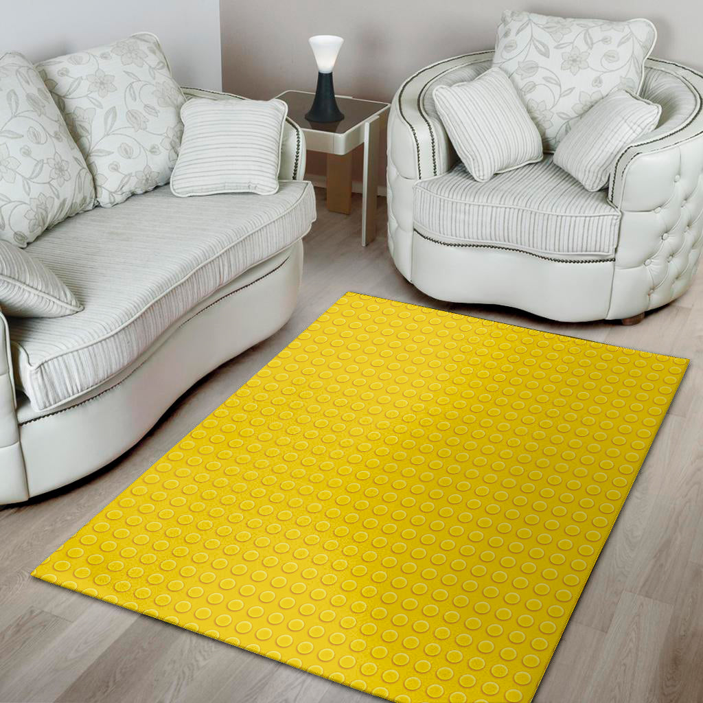 Yellow Plastic Building Blocks Print Area Rug