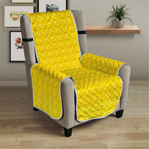 Yellow Plastic Building Blocks Print Armchair Protector