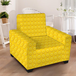 Yellow Plastic Building Blocks Print Armchair Slipcover