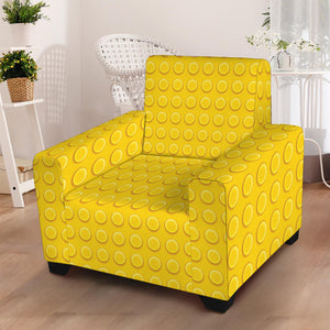 Yellow Plastic Building Blocks Print Armchair Slipcover