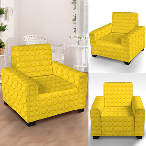 Yellow Plastic Building Blocks Print Armchair Slipcover