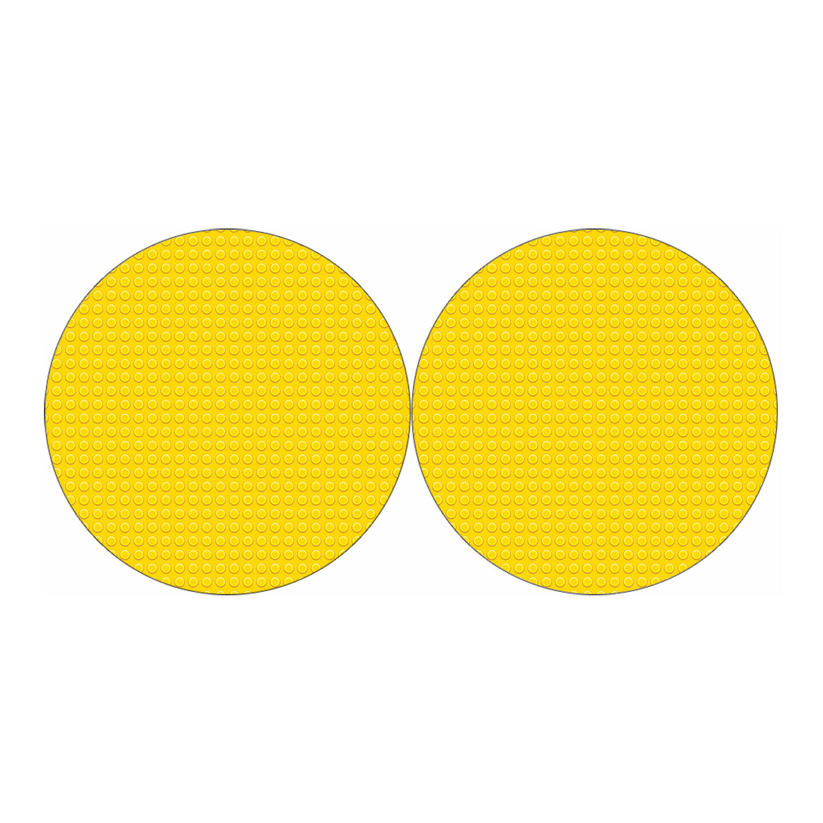 Yellow Plastic Building Blocks Print Car Coasters