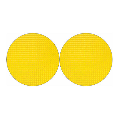 Yellow Plastic Building Blocks Print Car Coasters