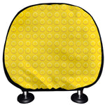 Yellow Plastic Building Blocks Print Car Headrest Covers