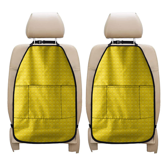 Yellow Plastic Building Blocks Print Car Seat Organizers