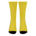 Yellow Plastic Building Blocks Print Crew Socks