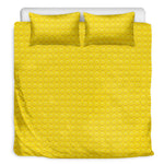 Yellow Plastic Building Blocks Print Duvet Cover Bedding Set