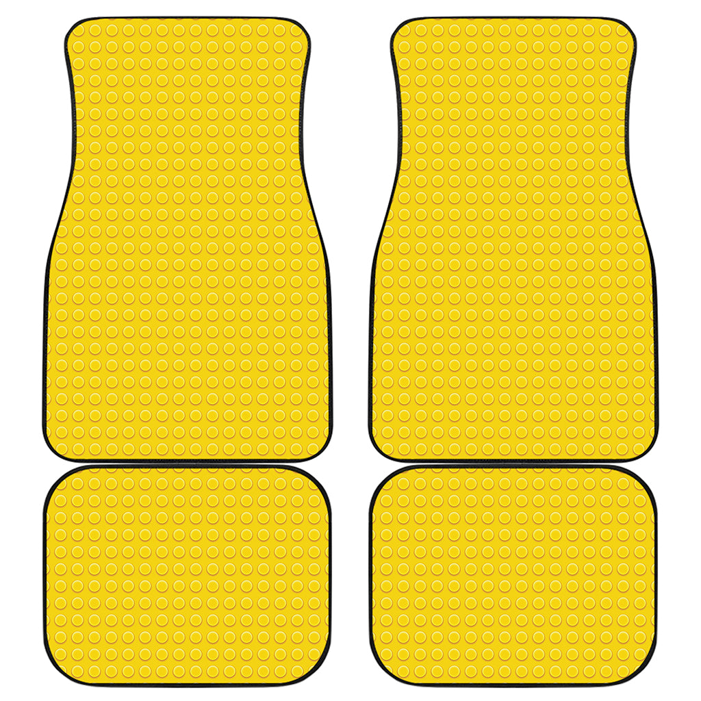 Yellow Plastic Building Blocks Print Front and Back Car Floor Mats