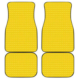 Yellow Plastic Building Blocks Print Front and Back Car Floor Mats