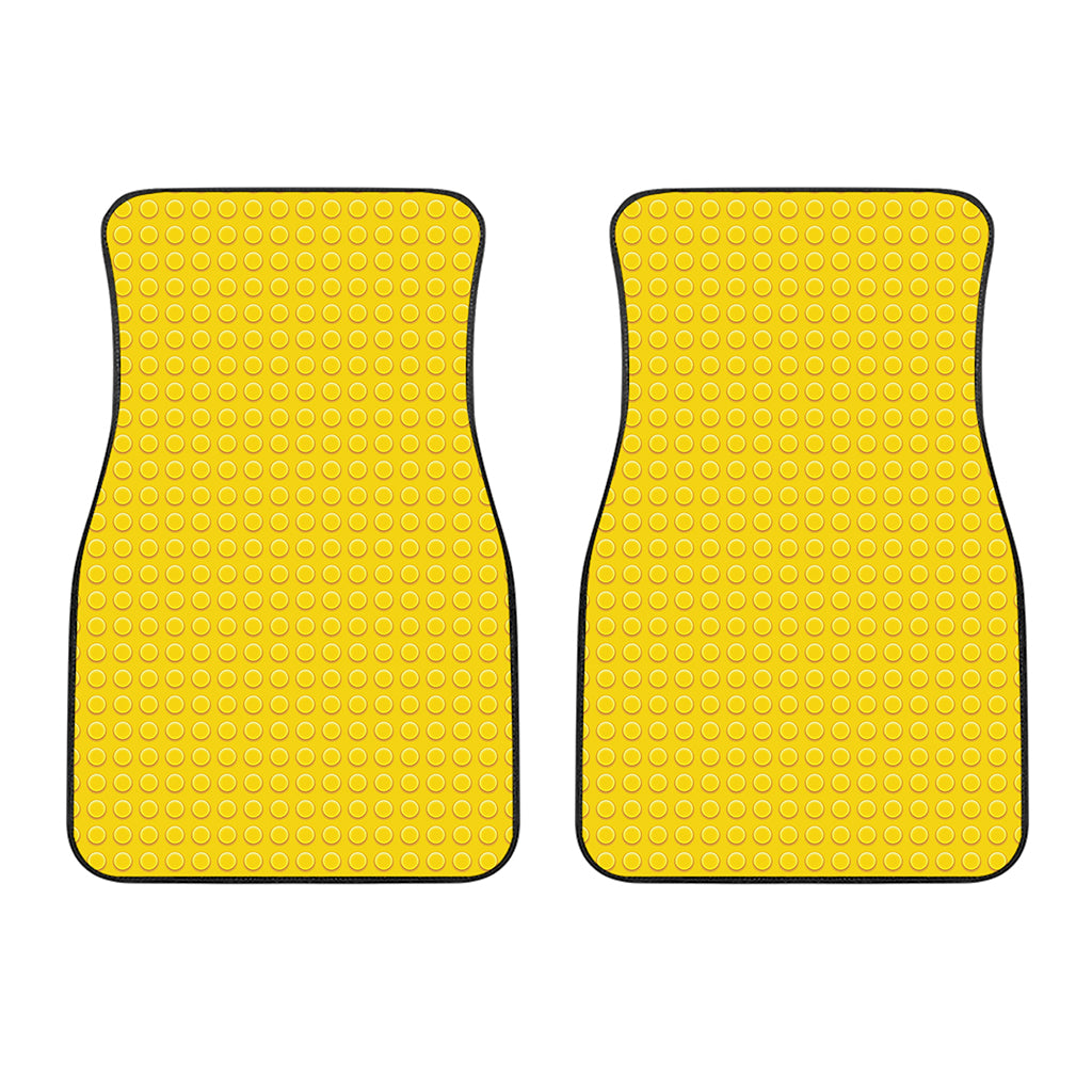 Yellow Plastic Building Blocks Print Front Car Floor Mats