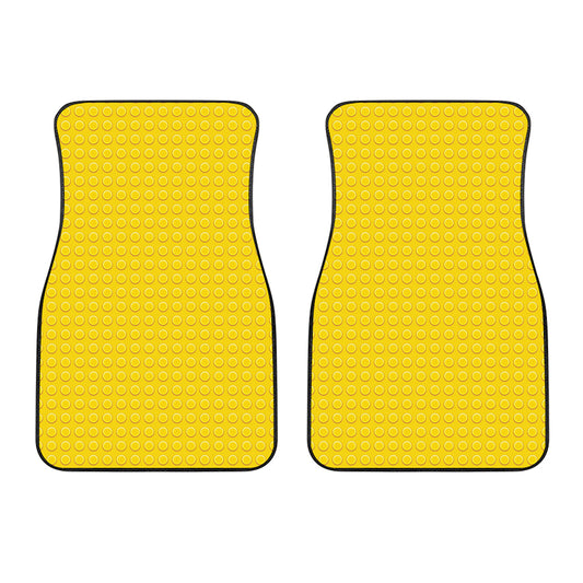 Yellow Plastic Building Blocks Print Front Car Floor Mats