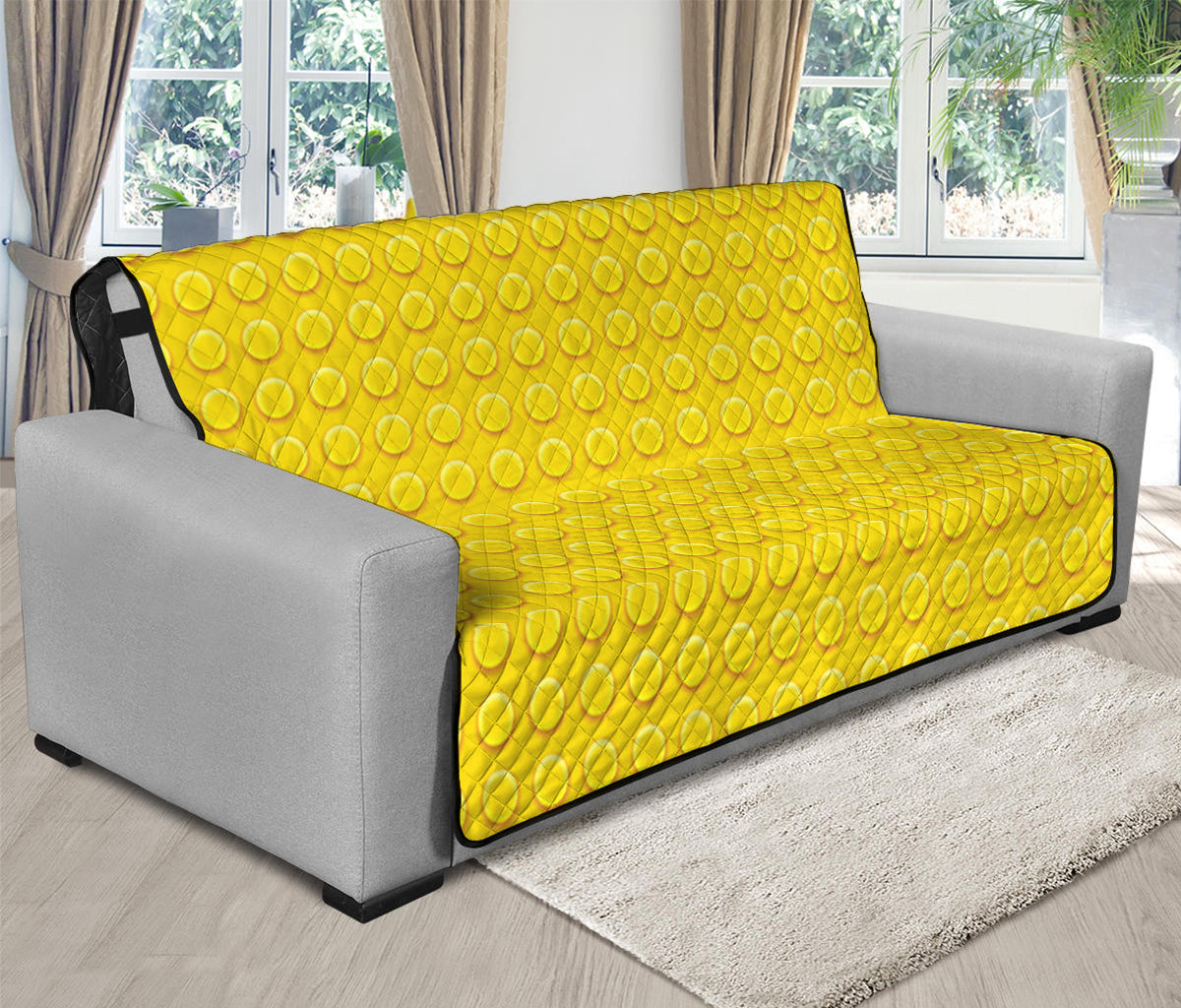 Yellow Plastic Building Blocks Print Futon Protector