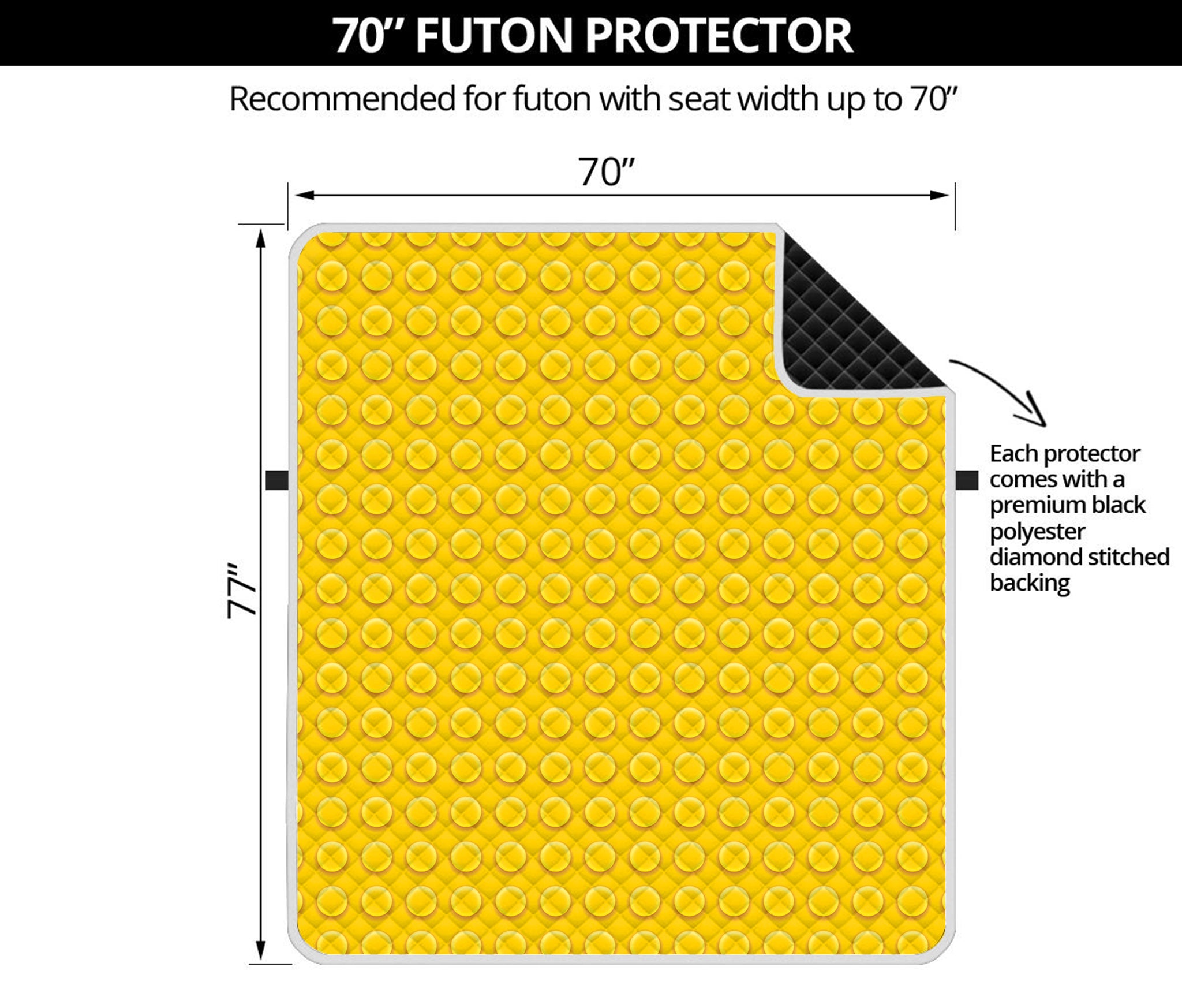 Yellow Plastic Building Blocks Print Futon Protector