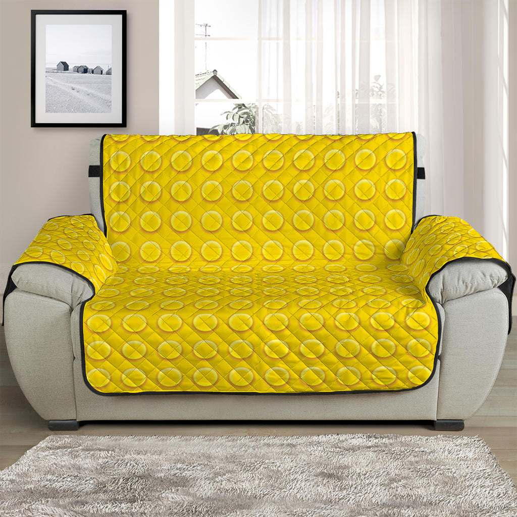 Yellow Plastic Building Blocks Print Half Sofa Protector